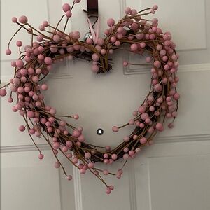 Pink Heart-Shaped Berry Wreath